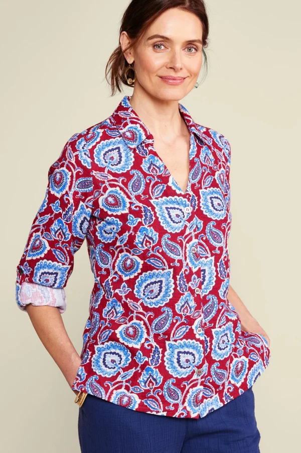 Vacation Shop | Gauze Shop-Soft Surroundings Addison Gauze Big Shirt Tibetan Blue