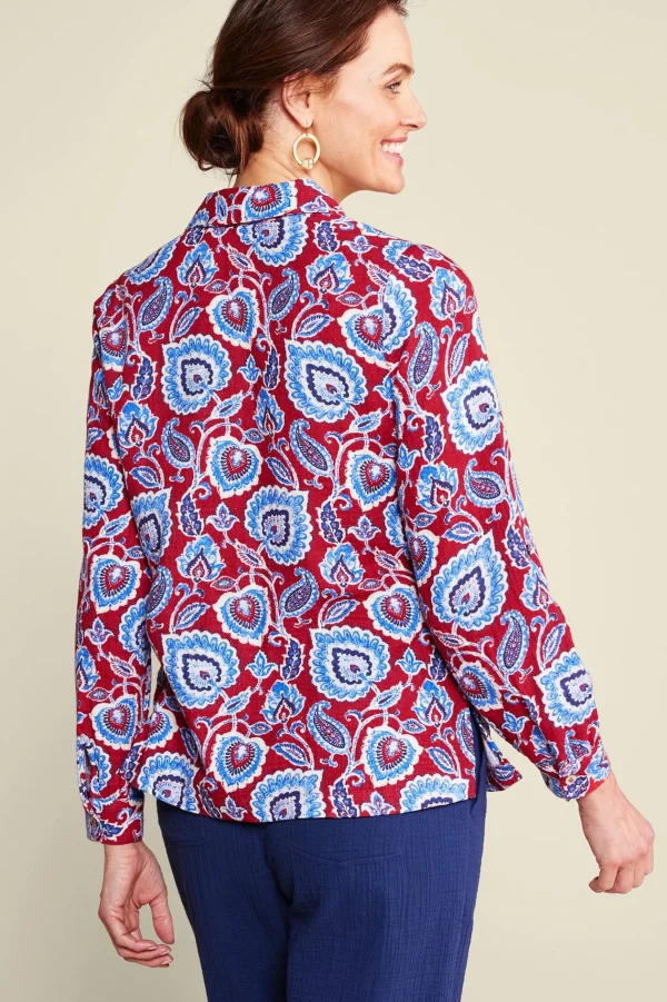 Vacation Shop | Gauze Shop-Soft Surroundings Addison Gauze Big Shirt Tibetan Blue