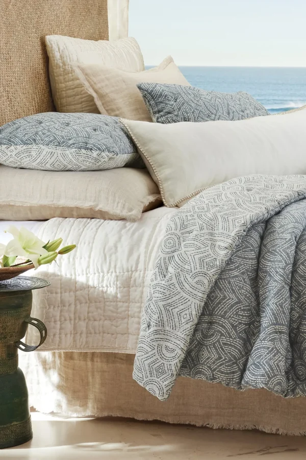 bedskirts-Soft Surroundings Adrina Reversible Bedskirt White/Natural