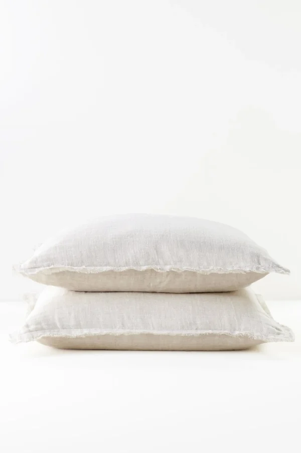 pillowcases & shams-Soft Surroundings Adrina Reversible Euro Sham White/Natural