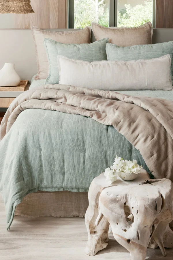 pillowcases & shams-Soft Surroundings Adrina Reversible Euro Sham White/Natural