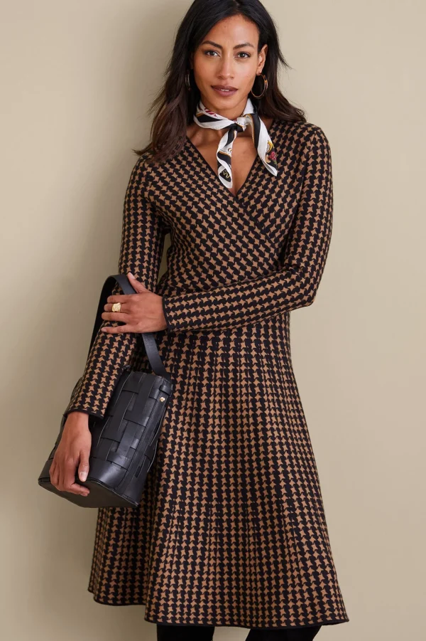 work to play | patterned-Soft Surroundings Aida Dress Hazelnut