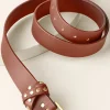 Belts-Soft Surroundings Aja Studded Belt Brown