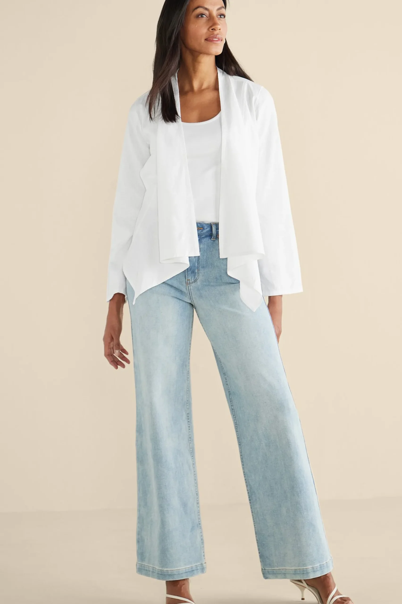 alicante_linen_blend_topp_1.webp Linen Shop | Jackets & Coats-Soft Surroundings Alicante Linen Blend Topper Black