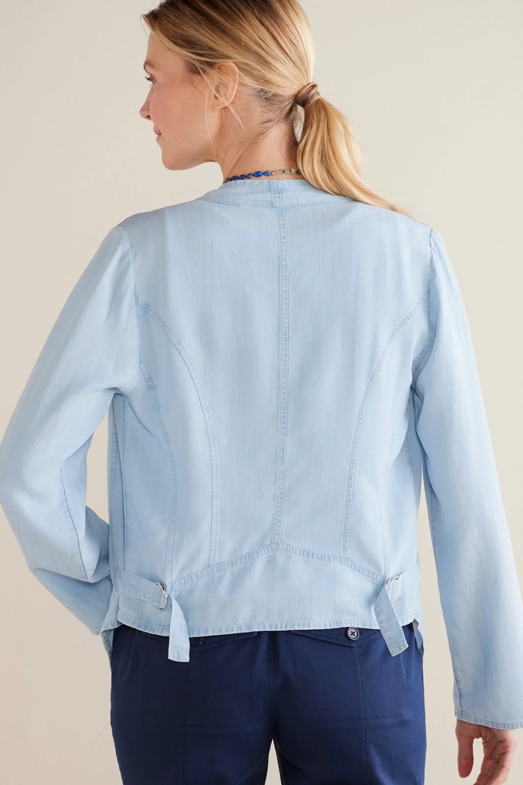 alicante_tencel_topper_2.webp Jackets & Coats-Soft Surroundings Alicante TENCEL™ Topper Light Chambray