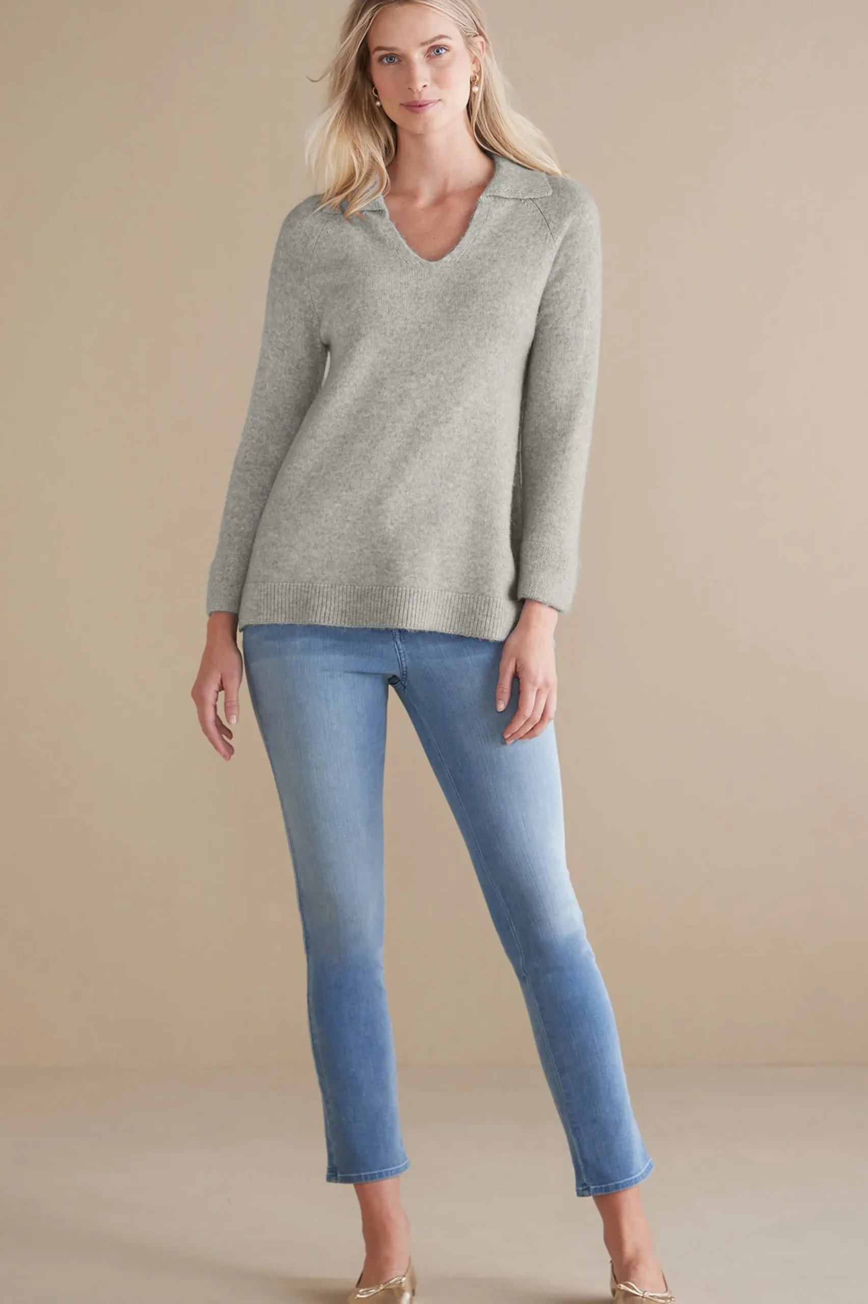 alice_sweater_1.webp Into The Blues | Everyday Styles-Soft Surroundings Alice Sweater Light Heather Grey