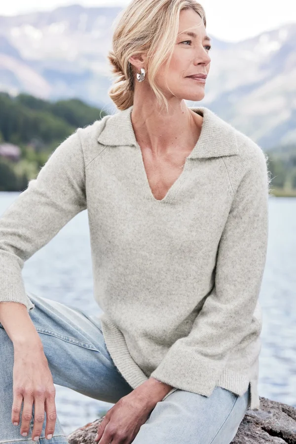 Into The Blues | Everyday Styles-Soft Surroundings Alice Sweater Light Heather Grey