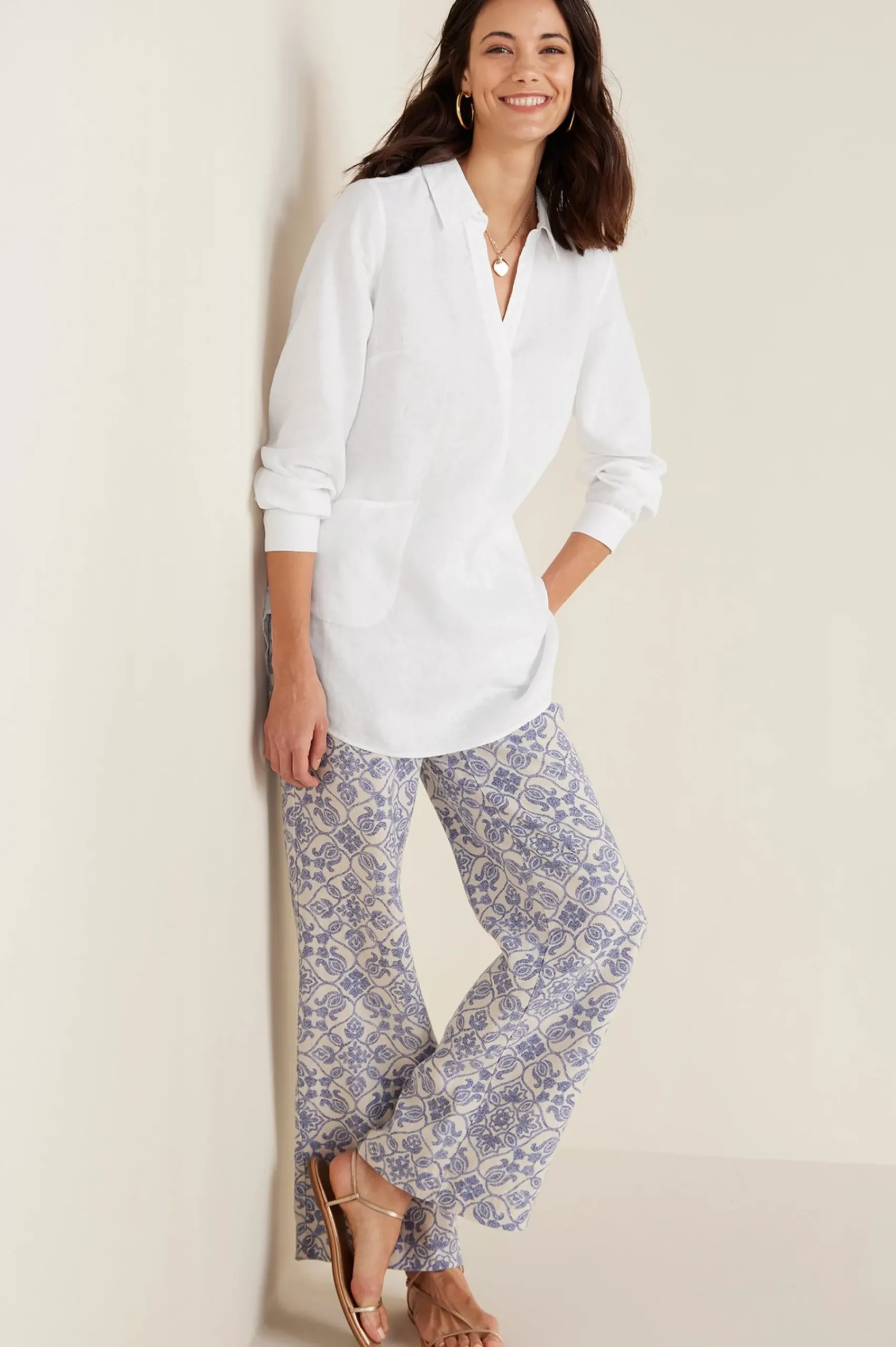 aliso_point_linen_pants_5.webp full length | wide leg-Soft Surroundings Aliso Point Linen Pants Blue Tile Print
