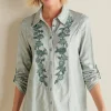 Feminine Flourish | Vacation Shop-Soft Surroundings Anisa Tunic Green Milieu Stripe
