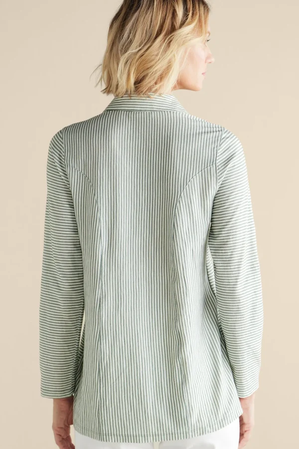 Feminine Flourish | Vacation Shop-Soft Surroundings Anisa Tunic Green Milieu Stripe