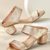sandals | slides & mules-Soft Surroundings Antelope Amelia Textured Sandal Gold