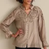 Feminine Flourish | Global Artistry-Soft Surroundings Anthos Top & Tank Stone Grey