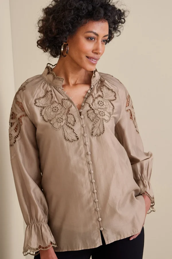 Feminine Flourish | Global Artistry-Soft Surroundings Anthos Top & Tank Stone Grey