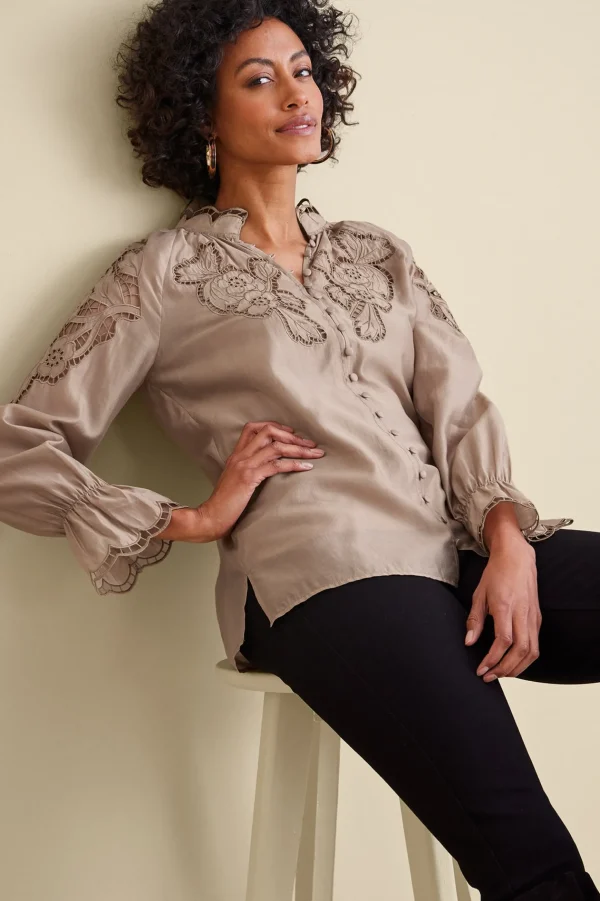 Feminine Flourish | Global Artistry-Soft Surroundings Anthos Top & Tank Stone Grey
