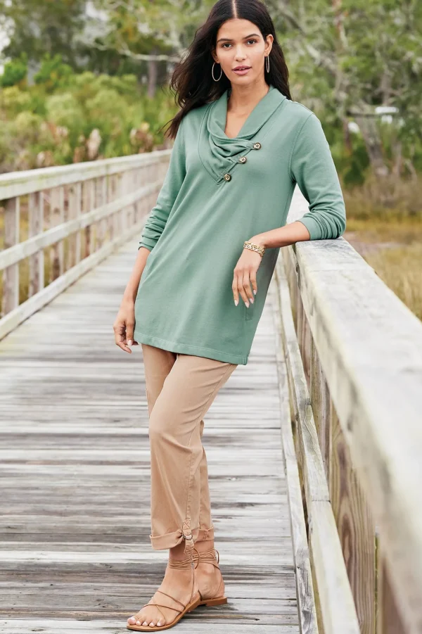 Vacation Shop | Wear Now Styles-Soft Surroundings Antigua Convertible Crop Pants Agave Green