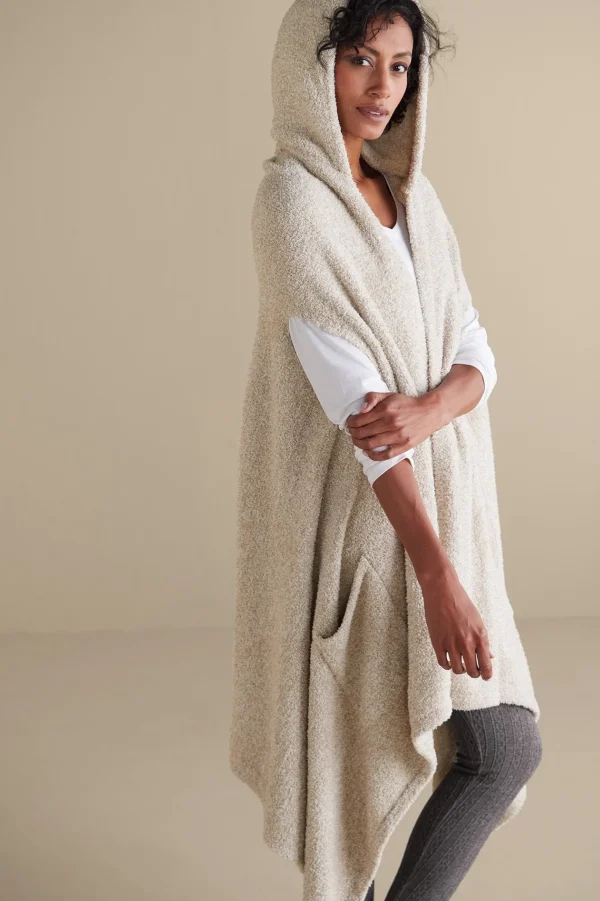 Scarves & Wraps-Soft Surroundings Ardelle Wrap with Pockets Black Speckle