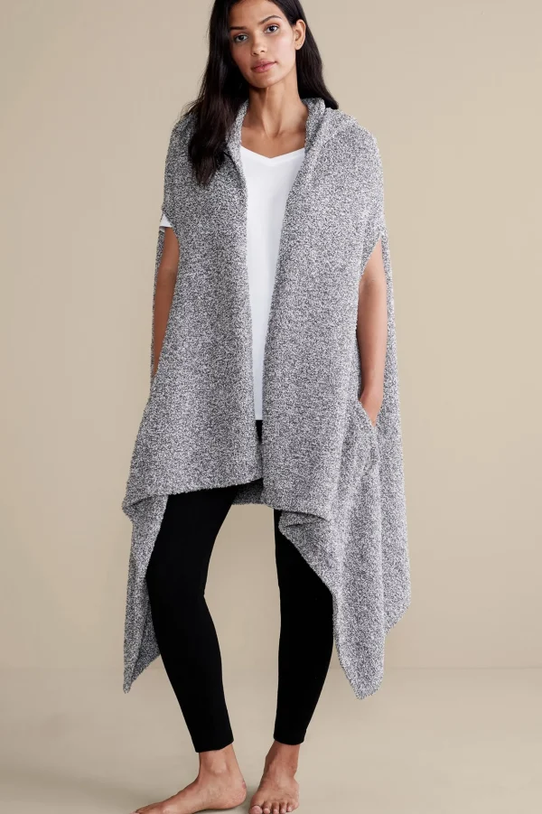 Scarves & Wraps-Soft Surroundings Ardelle Wrap with Pockets Black Speckle