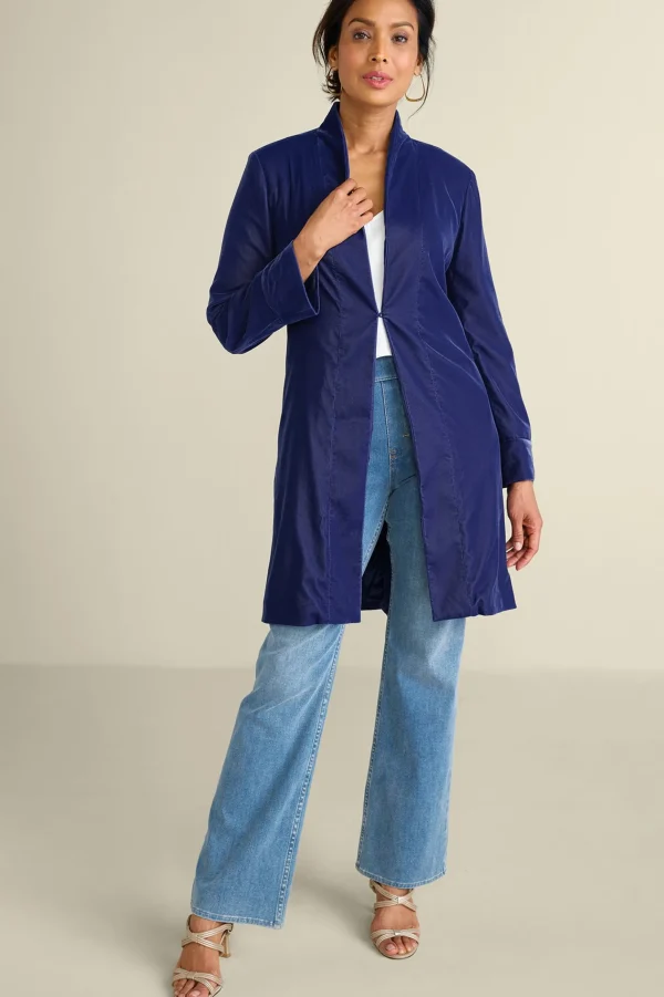 EVelvet Styles | Jackets & Coats-Soft Surroundings Aria Velvet Jacket Cabernet