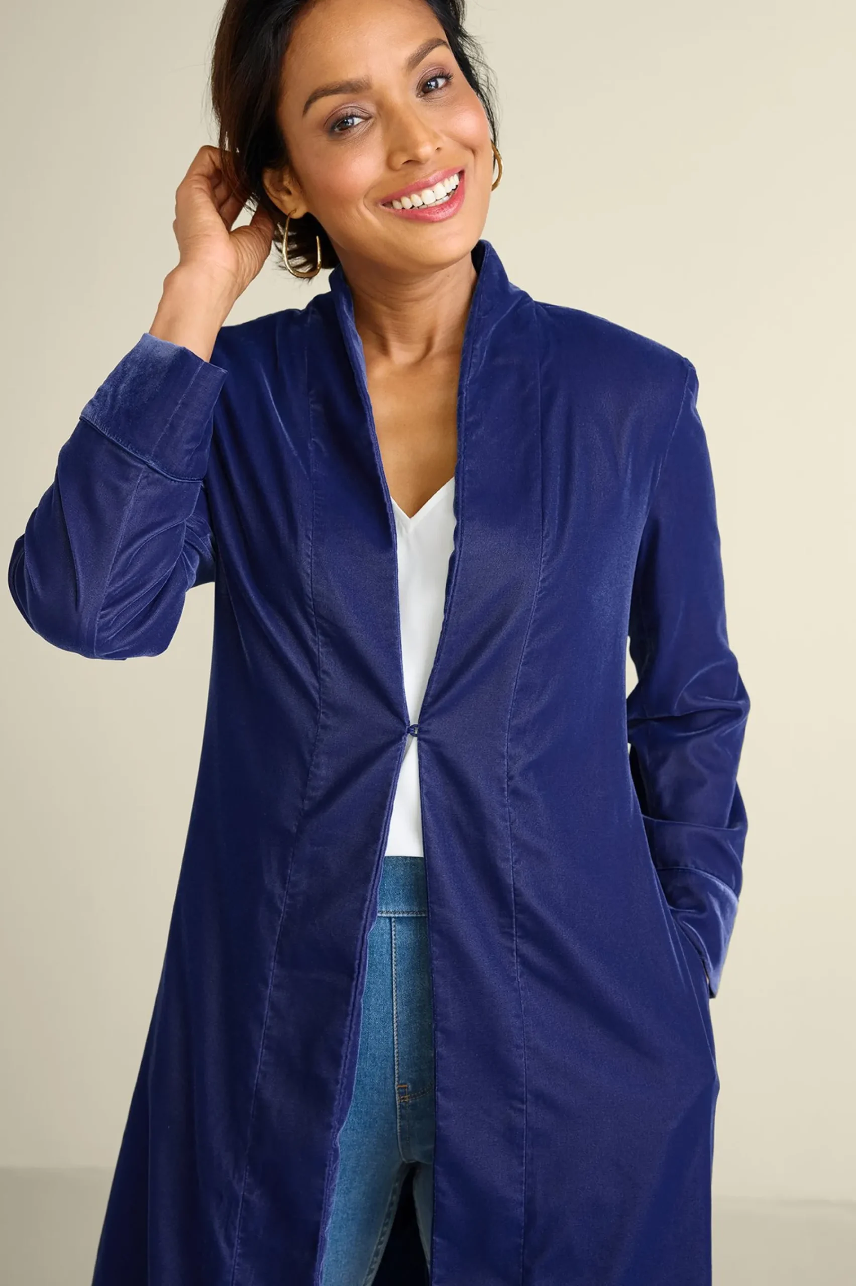 aria_velvet_jacket_4.webp EVelvet Styles | Jackets & Coats-Soft Surroundings Aria Velvet Jacket Cabernet