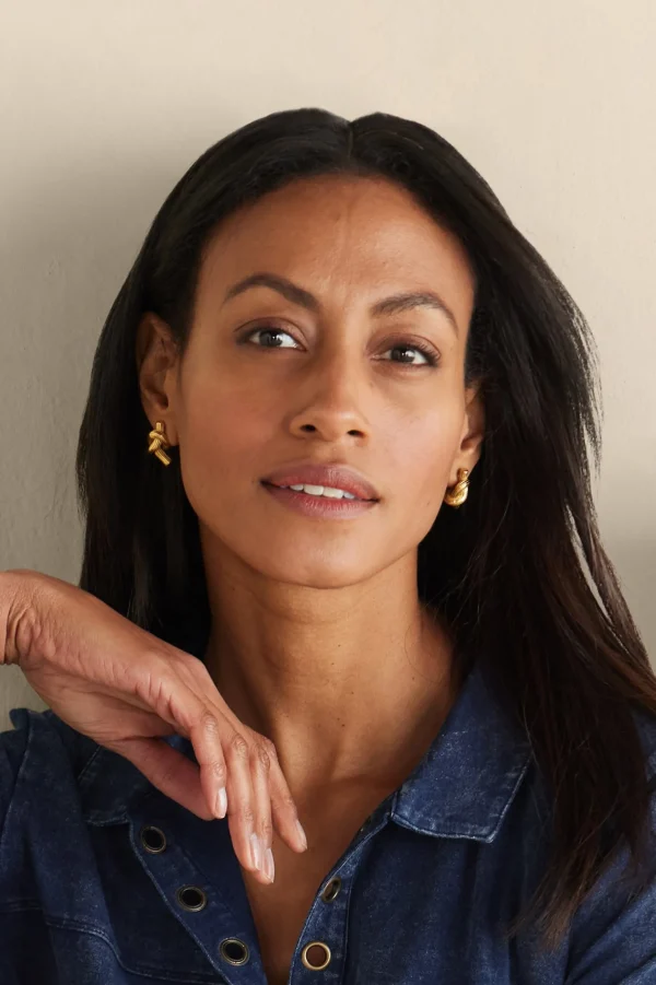 Earrings | earrings-Soft Surroundings Ashley Knot Earring Gold