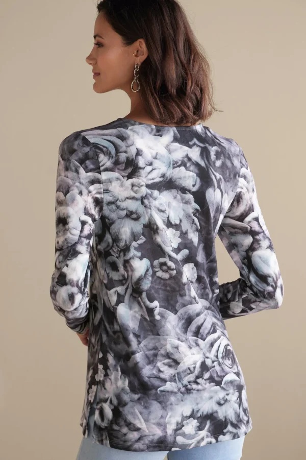 long sleeve | prints-Soft Surroundings Aviana Top Multi Floral