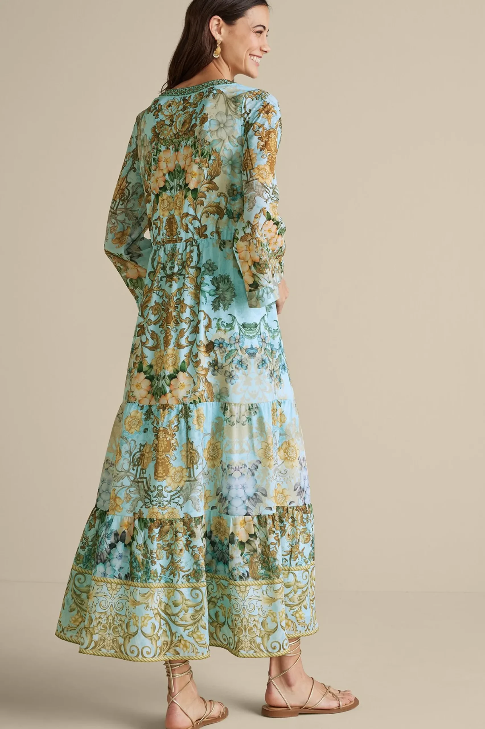 baroque_maxi_dress_2.webp Feminine Flourish | Vacation Shop-Soft Surroundings Baroque Maxi Dress Multi Floral