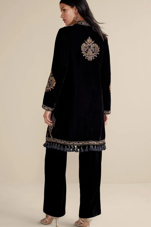 EVelvet Styles | Global Artistry-Soft Surroundings Belcastel Jacket Black/Gold