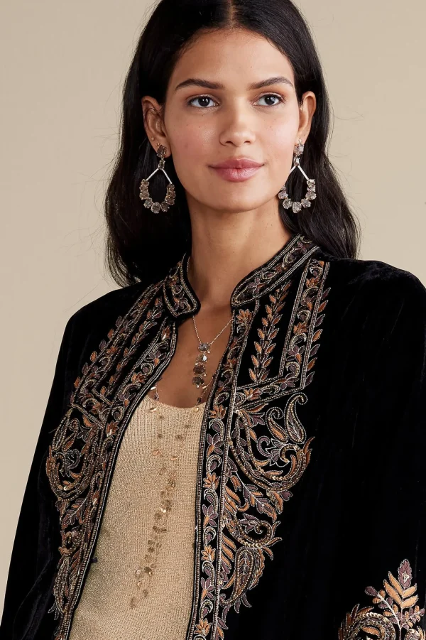 EVelvet Styles | Global Artistry-Soft Surroundings Belcastel Jacket Black/Gold