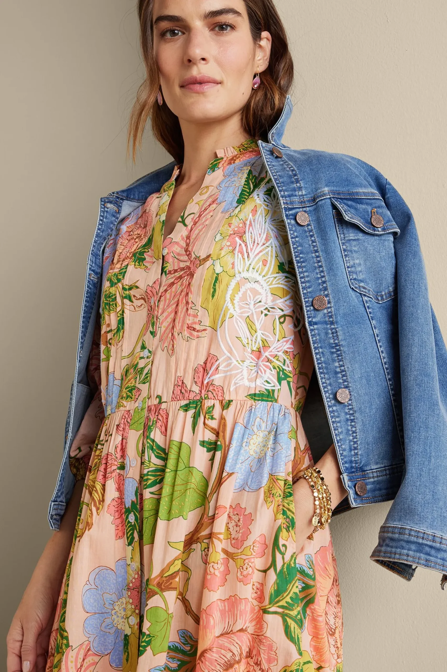 bellicia_embroidered_midi_1.webp Feminine Flourish | Vacation Shop-Soft Surroundings Bellicia Embroidered Midi Dress Multi Floral