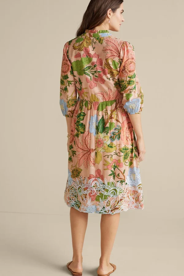 Feminine Flourish | Vacation Shop-Soft Surroundings Bellicia Embroidered Midi Dress Multi Floral