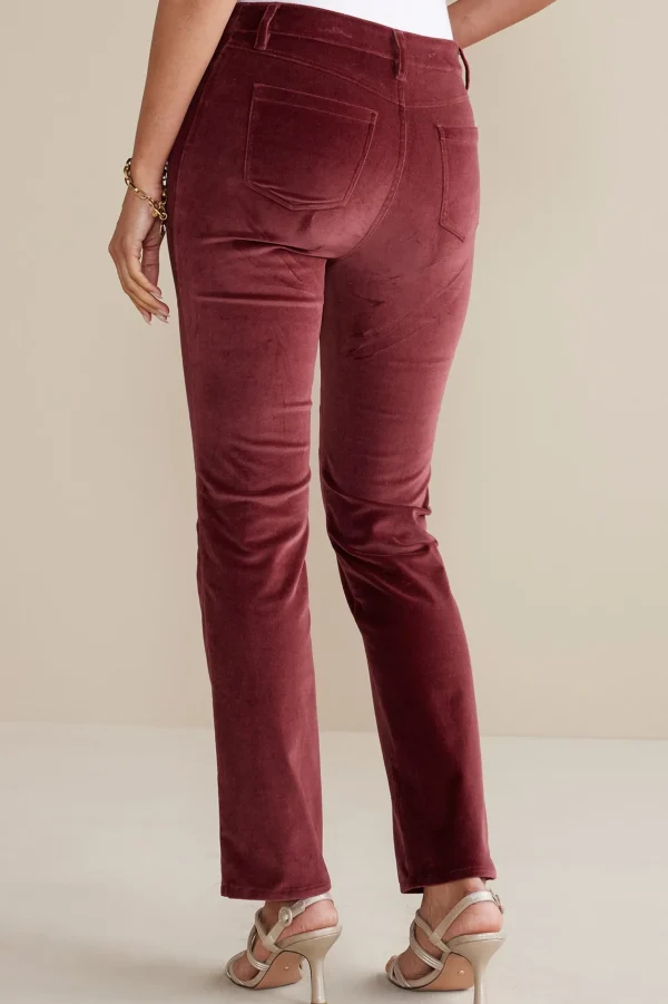 EVelvet Styles | full length-Soft Surroundings Blakely Velveteen Pants Cabernet