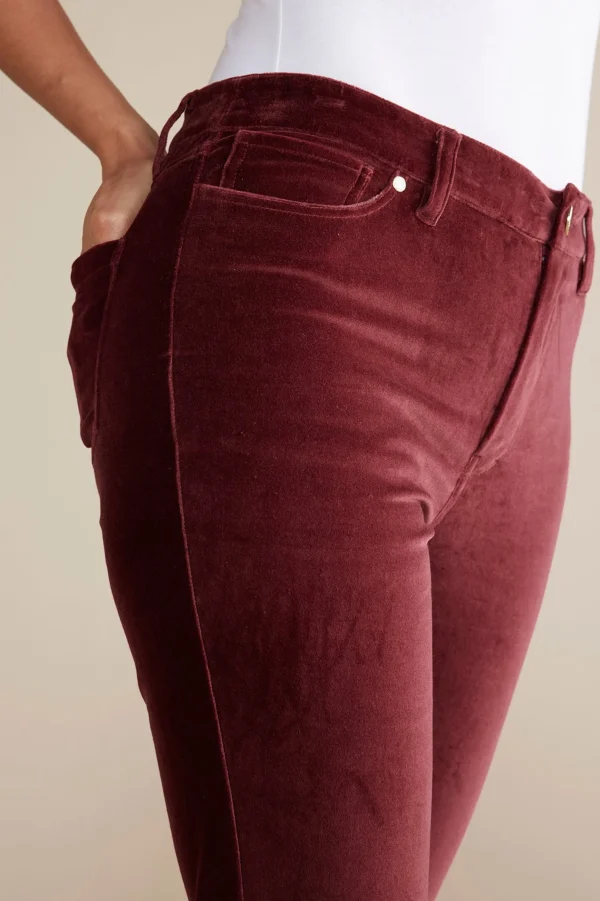 EVelvet Styles | full length-Soft Surroundings Blakely Velveteen Pants Cabernet