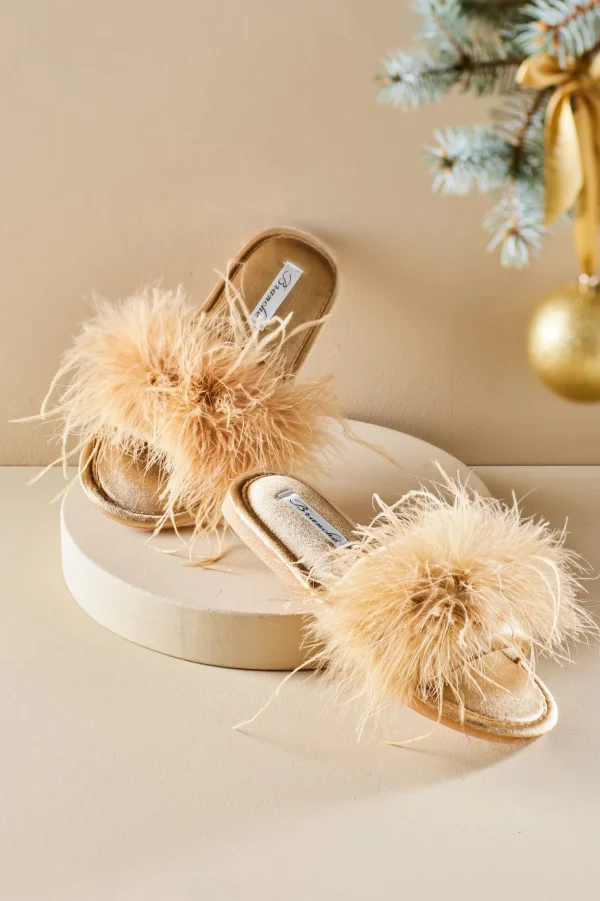socks & slippers-Soft Surroundings Branche Kiki Feather Slipper Silver