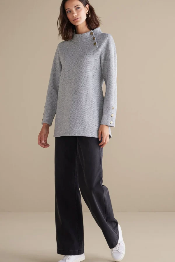 Everyday Styles | long sleeve-Soft Surroundings Brooke Tunic Black/White Combo