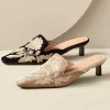 slides & mules-Soft Surroundings Carolina Embroidered Mule Black/Ivory