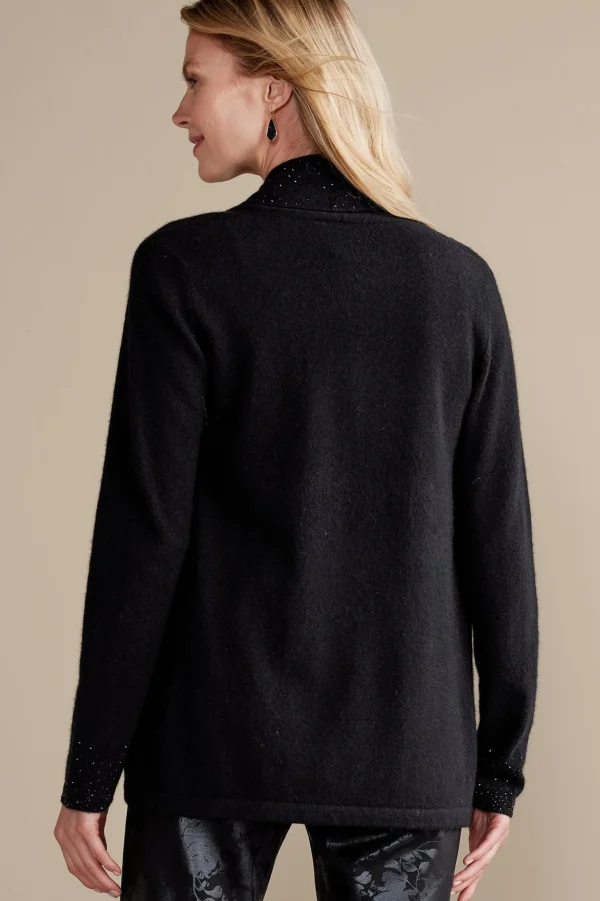 Everyday Styles | Sweaters & Cardigans-Soft Surroundings Celeste Cashmere Cardigan Black