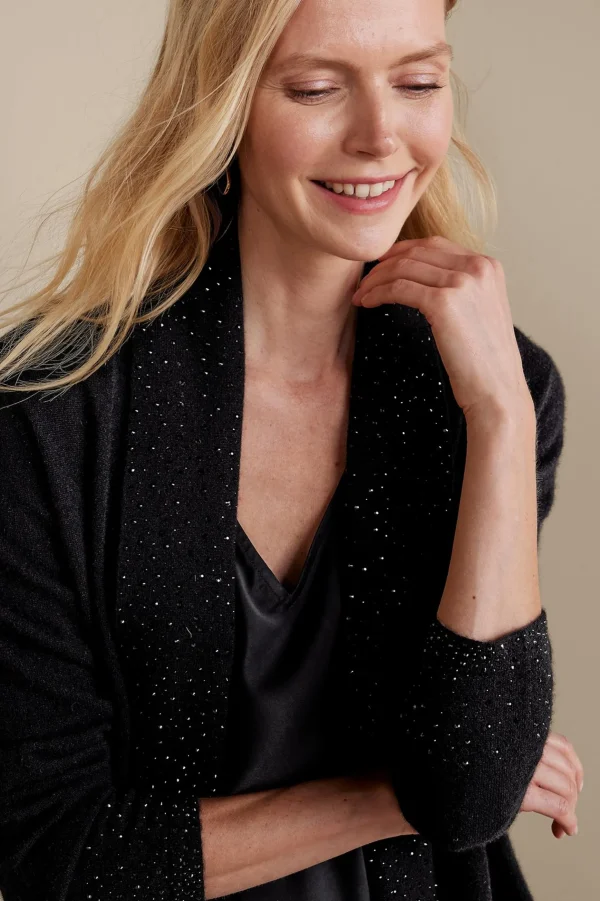 Everyday Styles | Sweaters & Cardigans-Soft Surroundings Celeste Cashmere Cardigan Black