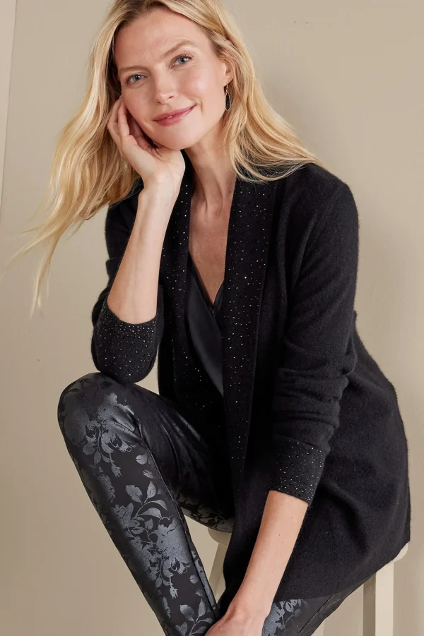 Everyday Styles | Sweaters & Cardigans-Soft Surroundings Celeste Cashmere Cardigan Black