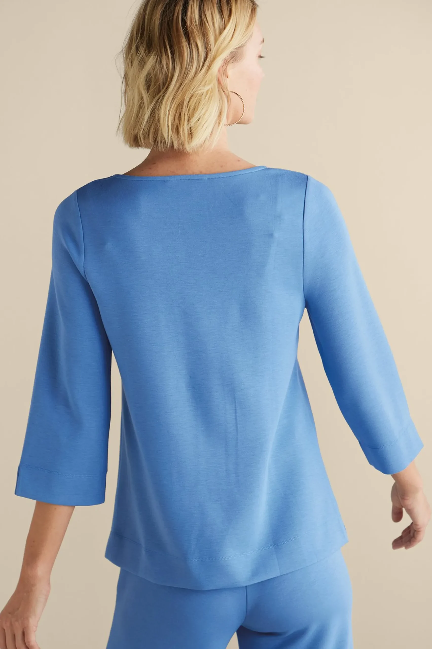 ceri_knit__sleeve_top_2.webp Into The Blues | Vacation Shop-Soft Surroundings Ceri Knit 3/4 Sleeve Top Black