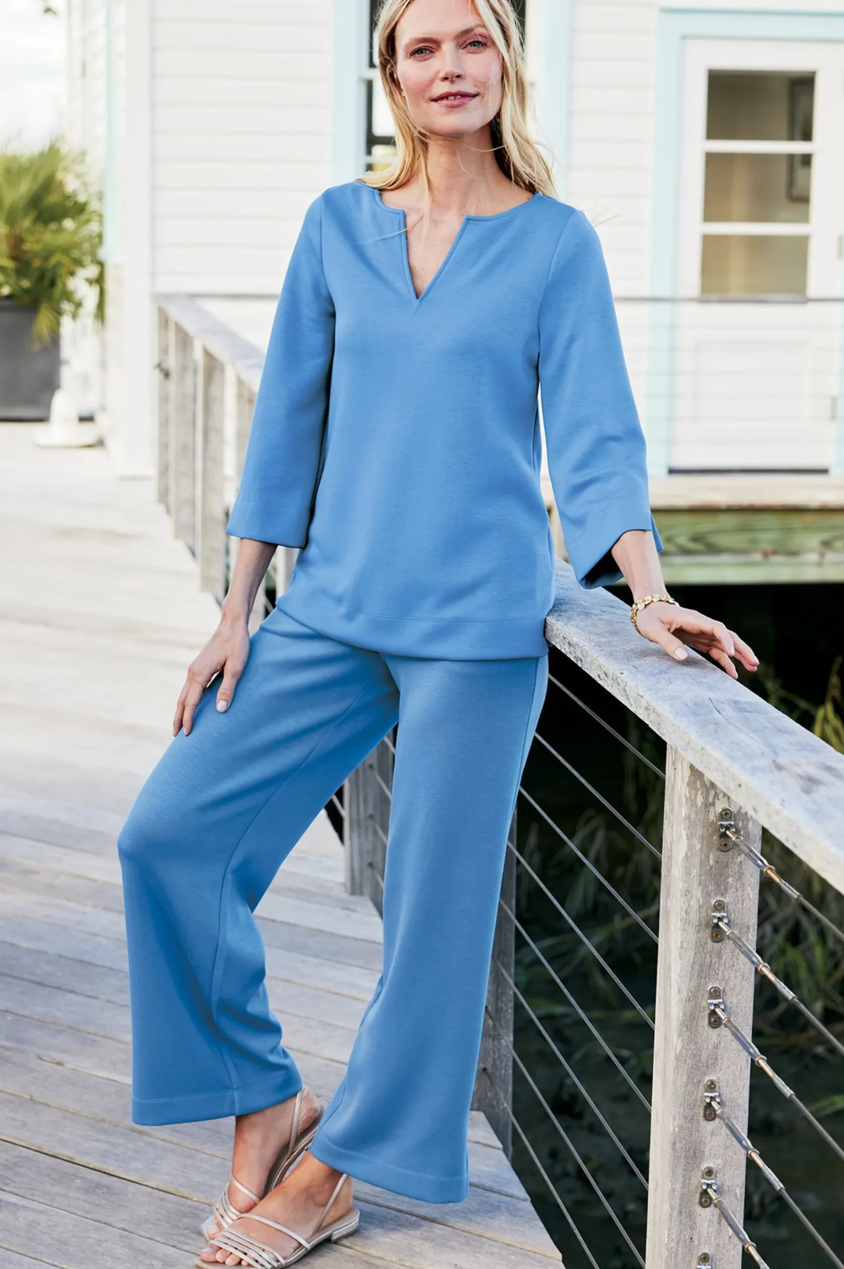 ceri_knit__sleeve_top_3.webp Into The Blues | Vacation Shop-Soft Surroundings Ceri Knit 3/4 Sleeve Top Black