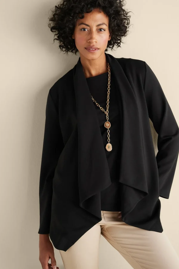 Jackets & Coats-Soft Surroundings Ceri Knit Jacket Black