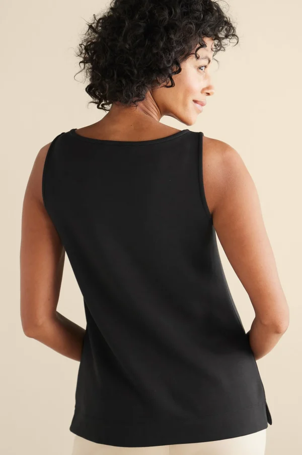 Vacation Shop | sleeveless-Soft Surroundings Ceri Knit Sleeveless Top Black
