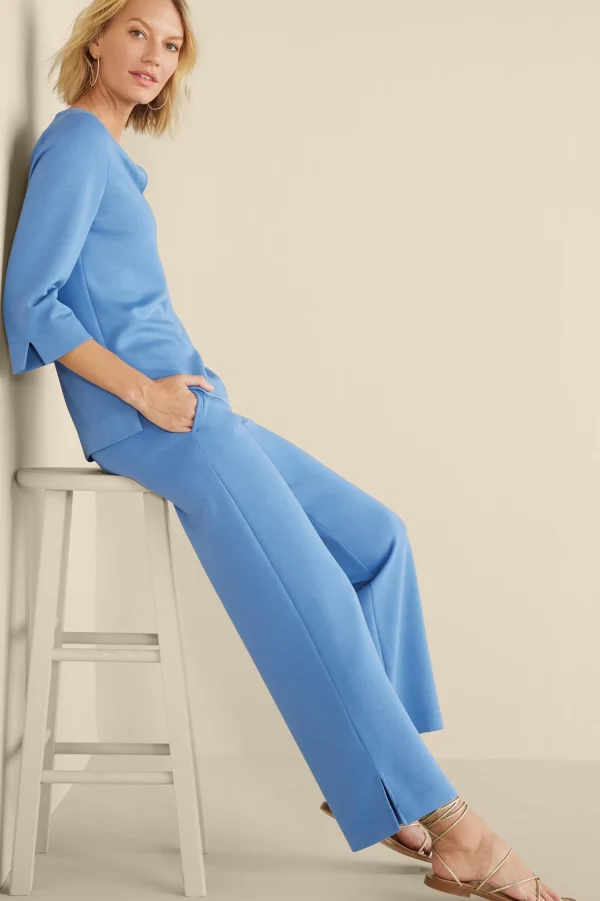 Into The Blues | full length-Soft Surroundings Ceri Knit Wide-Leg Pants Black