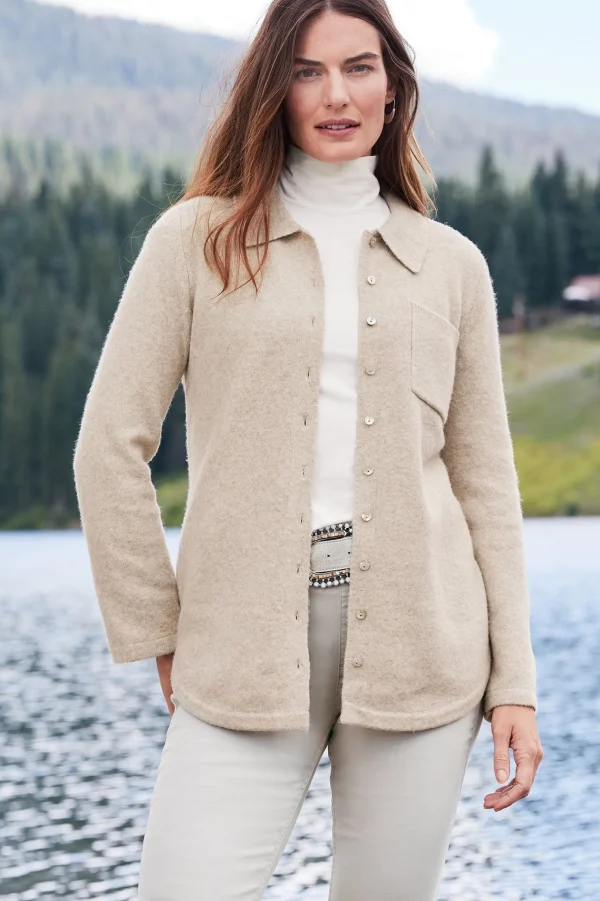 Sweaters & Cardigans-Soft Surroundings Charisse Cardigan Feather Heather