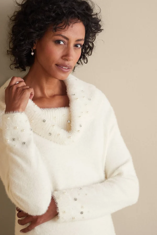 Sweaters & Cardigans | long sleeve-Soft Surroundings Christina Sweater Ivory Pearl