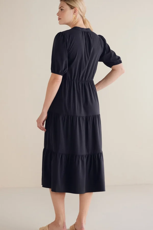 solids | mid-length-Soft Surroundings Claudia Midi Dress Black