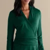 long sleeve | pullovers-Soft Surroundings Daina Top Jewel Green