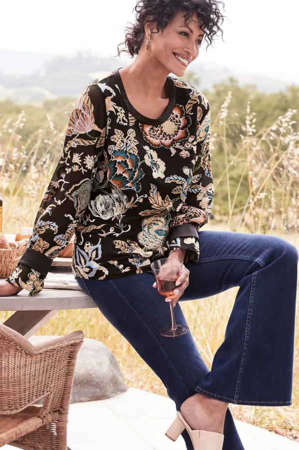 Feminine Flourish | long sleeve-Soft Surroundings Deanna Blouse Multi Floral