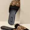 slides & mules-Soft Surroundings Delilah Embellished Slide Black/Gold