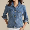 Into The Blues | Vacation Shop-Soft Surroundings Diana Shapely Denim Jacket Light Rain Wash